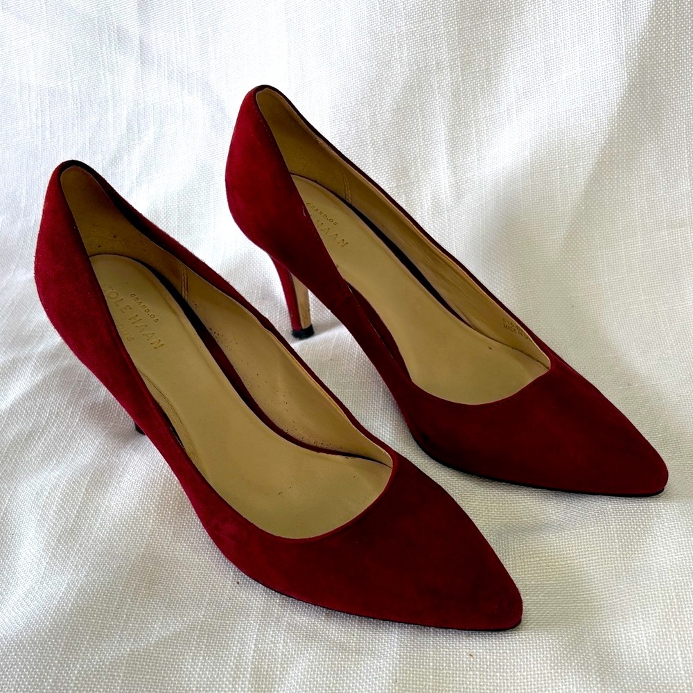 Cole Haan Deep Red Suede Heels 45mm heels